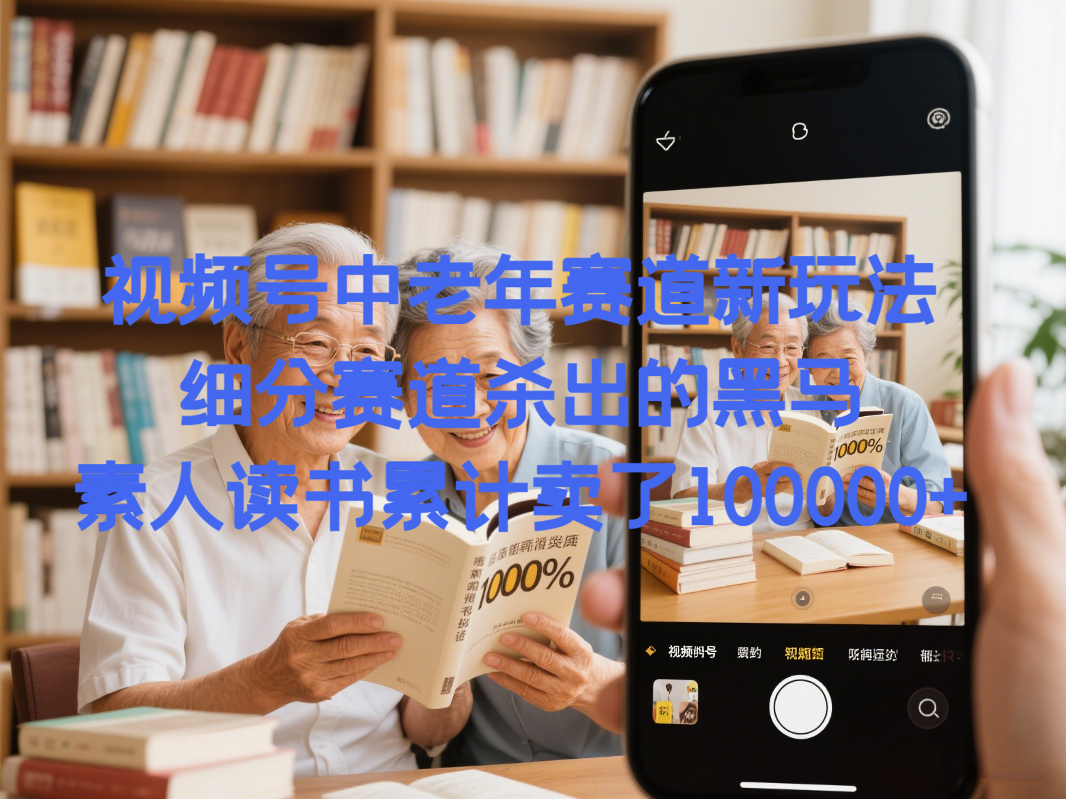 视频号中老年赛道新玩法，细分赛道杀出的黑马，素人读书累计卖了100000+-亮剑学堂