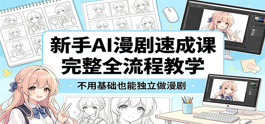 新手AI漫剧速成课:完整全流程教学,不用基础也能独立做漫剧-亮剑学堂