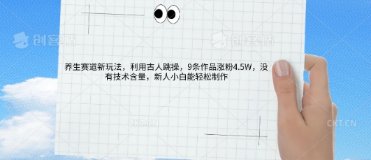 AI养生赛道新玩法，10条作品涨粉5.2W，操作简单，新人小白能轻松制作-亮剑学堂